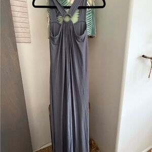 mahina Gray Maxi Dress with Ring Back Detail
